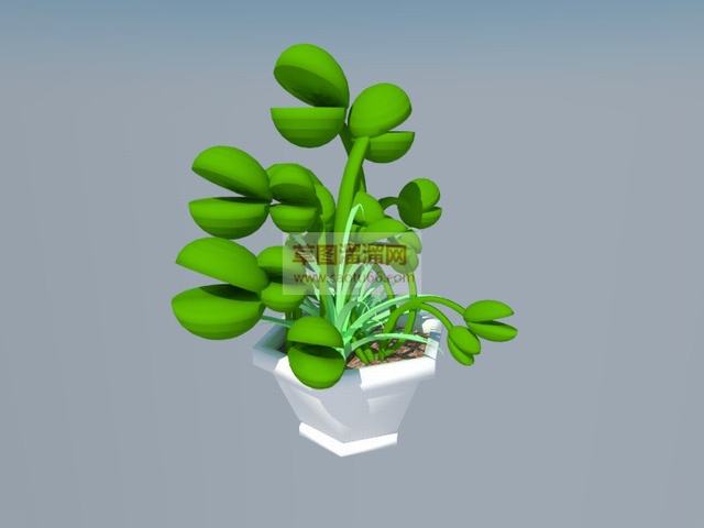 卡通植物花盆盆栽SU模型