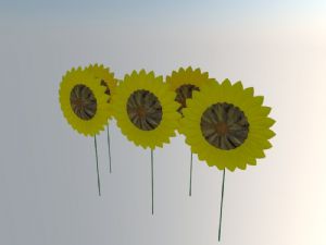 向日葵太阳花植物SU模型 免费sketchup模型下载