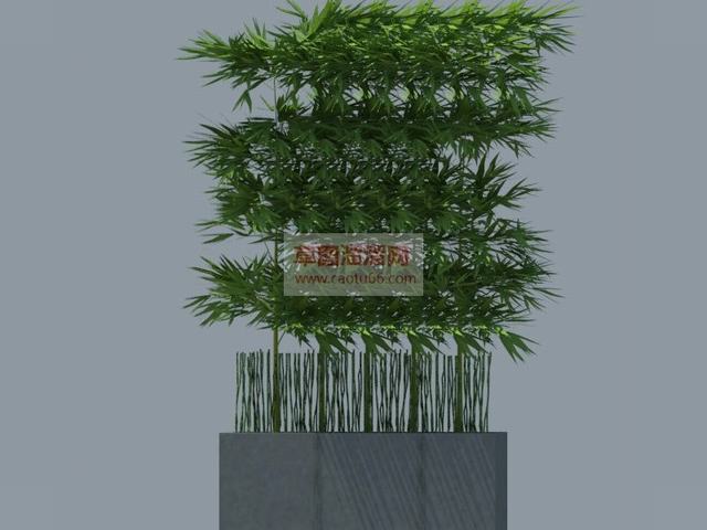 盆栽竹子盆景SU模型