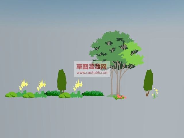 2D花草草灌木SU模型