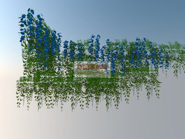 紫藤爬山虎爬藤植物SU模型