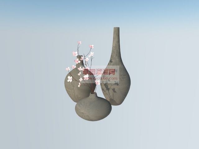 樱花插花花瓶SU模型