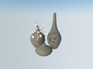 樱花插花花瓶SU模型