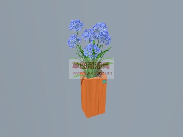 木质花盆花瓶SU模型