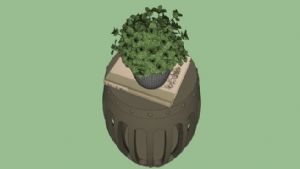圆凳上的小花SU模型