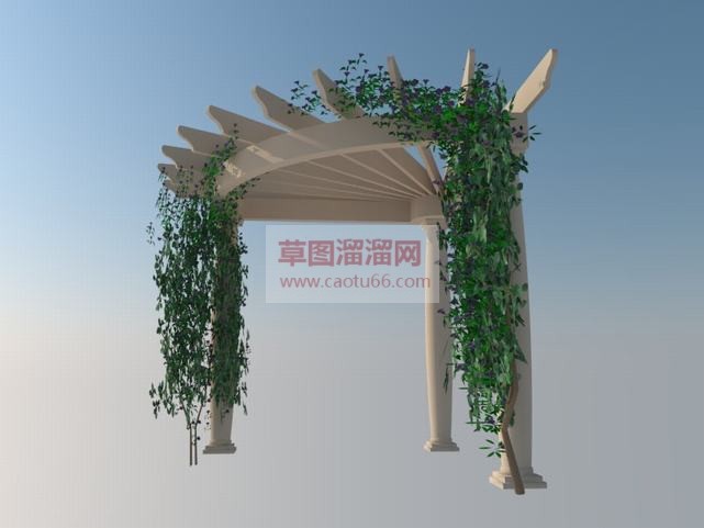 紫藤爬藤蔓藤SU模型