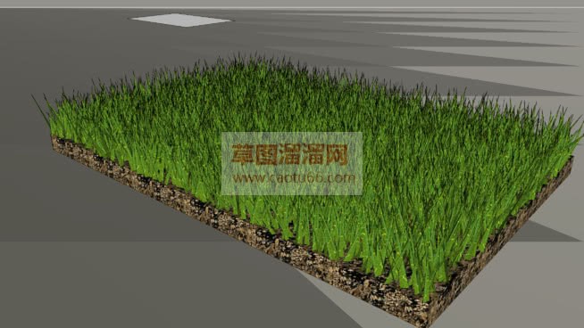 一块草地草图SU模型