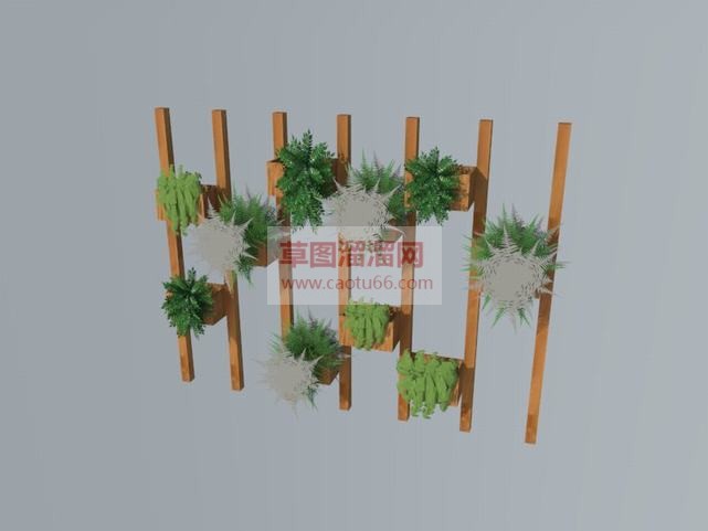 观赏植物墙植SU模型