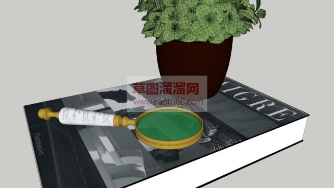 书本+放大镜SU模型