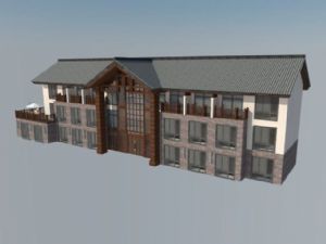 古典酒店建筑SU模型