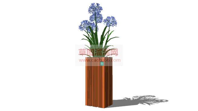 木质花瓶植物SU模型