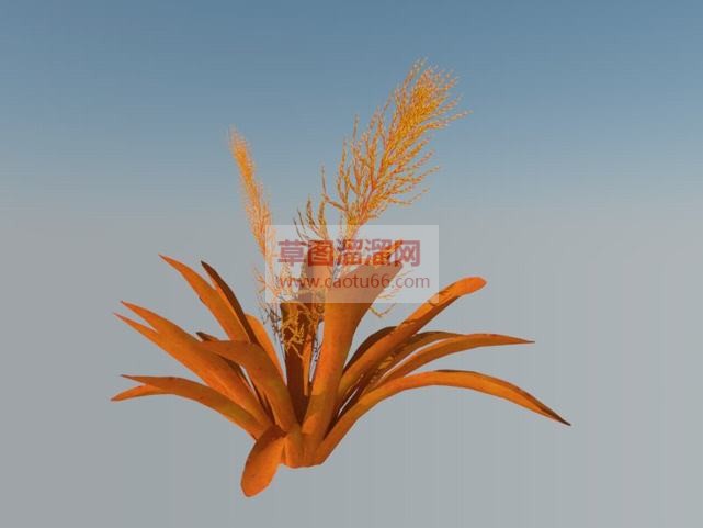金黄色的小草SU模型