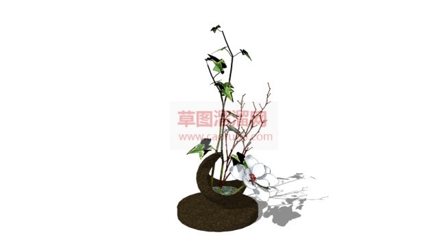 日本插花花卉SU模型