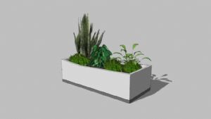花坛花盆小植SU模型