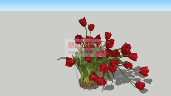 网站玫瑰花免SU模型