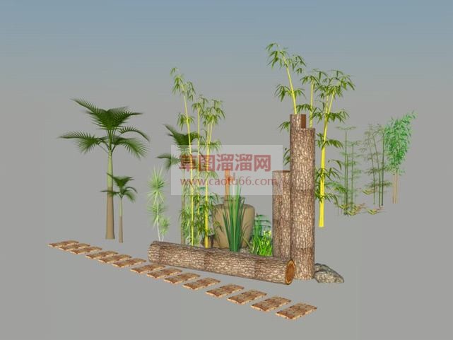 竹子水坛小品SU模型