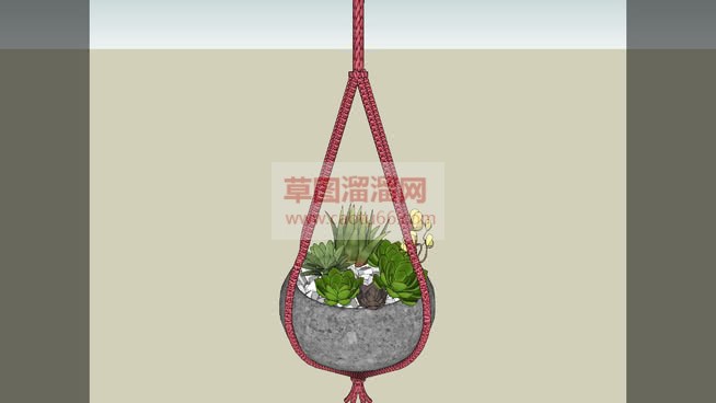 吊篮盆栽植物SU模型