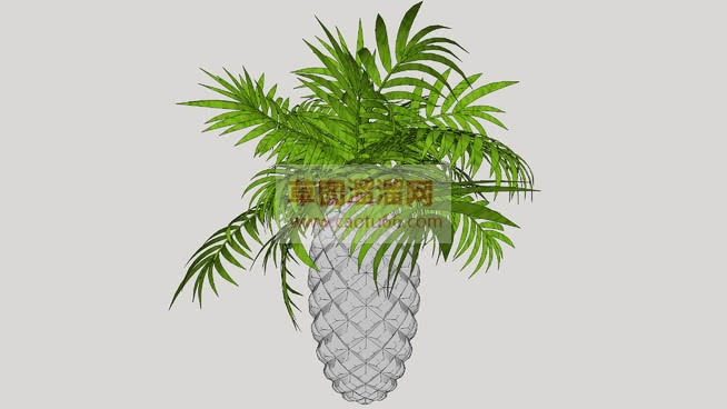 装饰菠萝花瓶SU模型