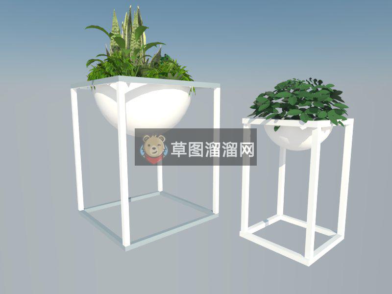 植物花盆SU模型