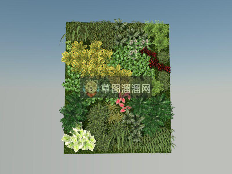 垂直绿化绿植墙植物墙SU模型