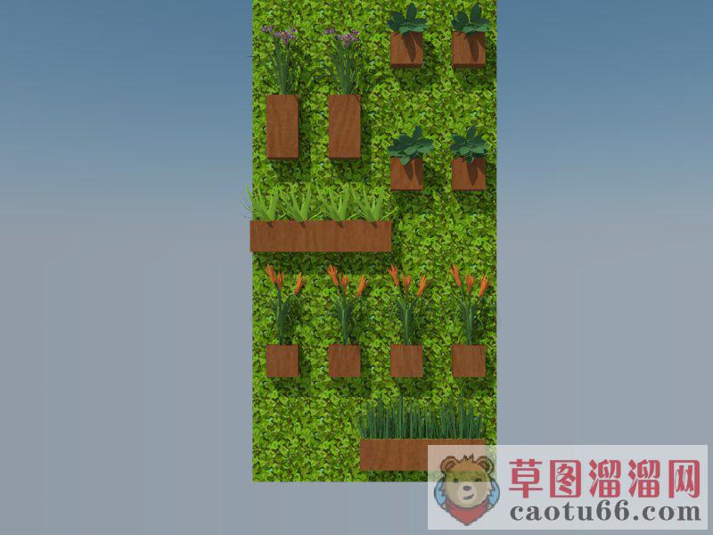 垂直绿化绿植墙SU模型