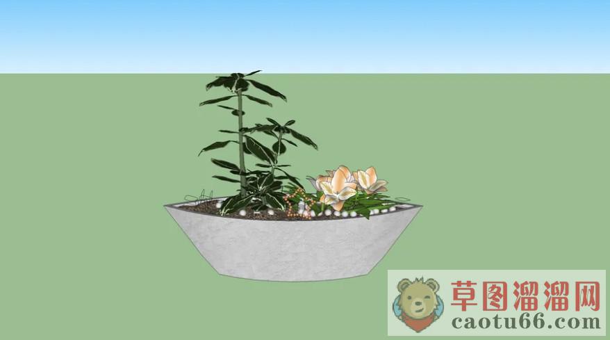 花坛花盆SU模型