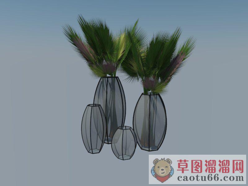 花瓶工艺品植物SU模型