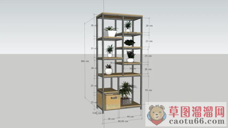 置物架植物花盆SU模型