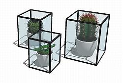 花盆装饰品仙人掌SU模型