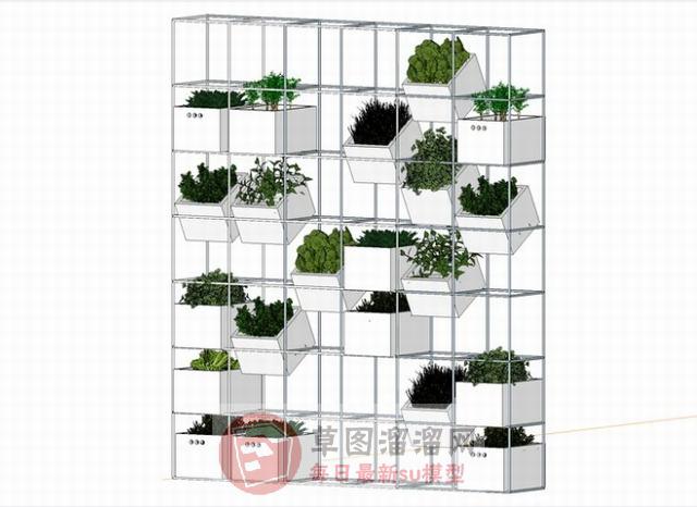 植物花架花盆SU模型