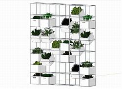 植物花架花盆SU模型