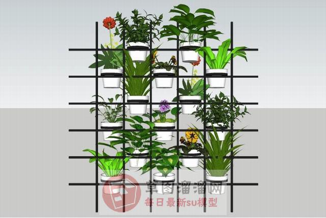 植物架花盆SU模型