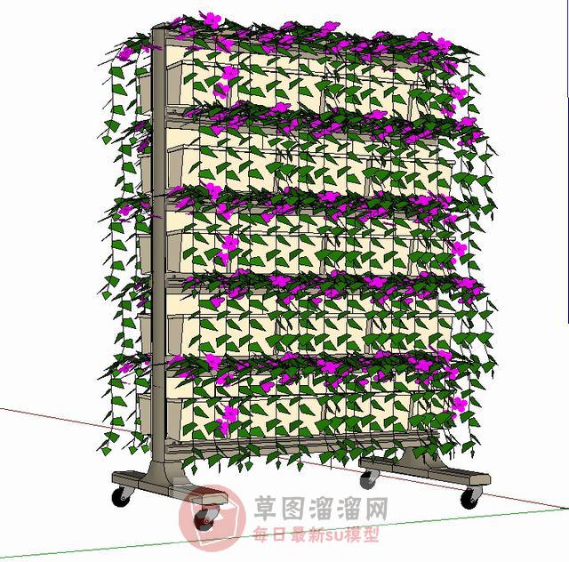 滑轮移动花架SU模型