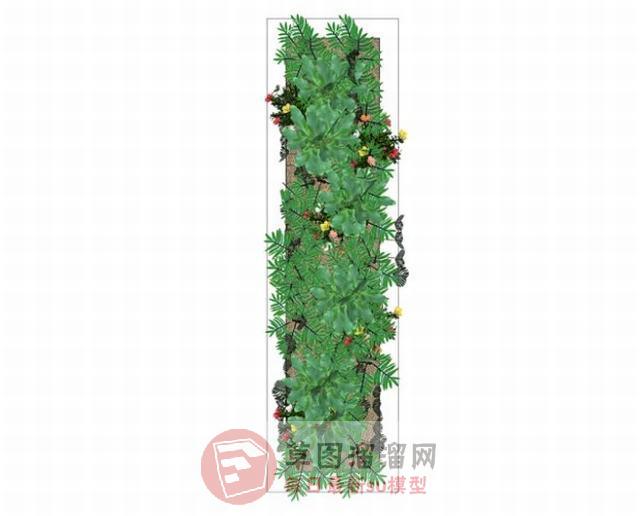 绿植墙植物墙装饰植物SU模型