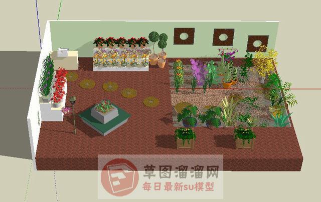 植物园花盆SU模型