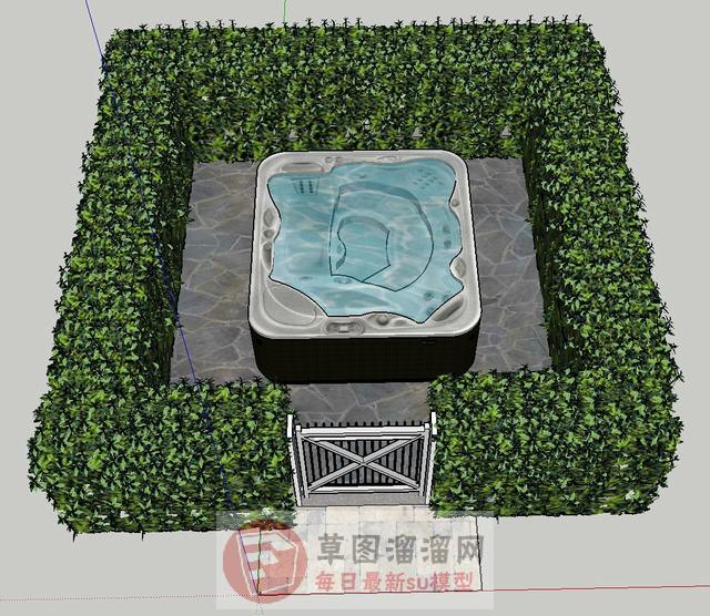 冬青植物围起来SU模型