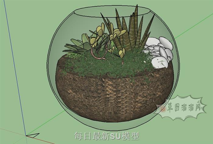 装饰玻璃花瓶SU模型