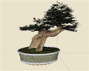 花盆盆栽盆景SU模型