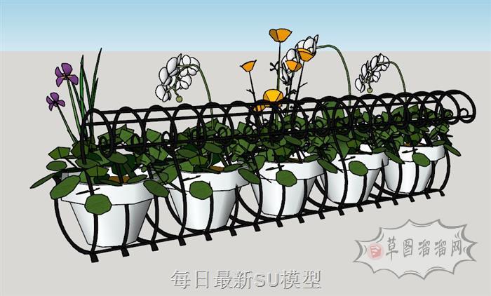 花架植物架SU模型