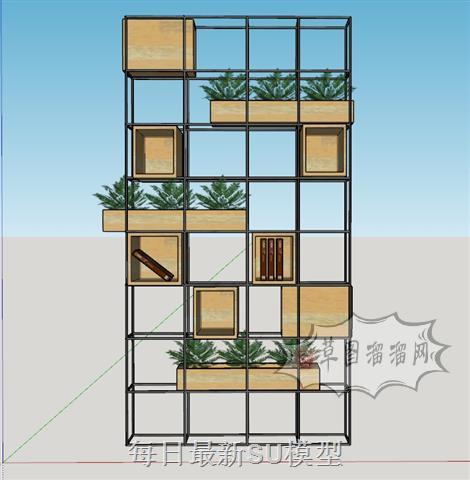 植物架隔断架SU模型