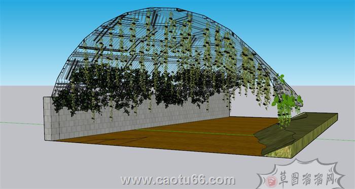 爬藤植物花架SU模型