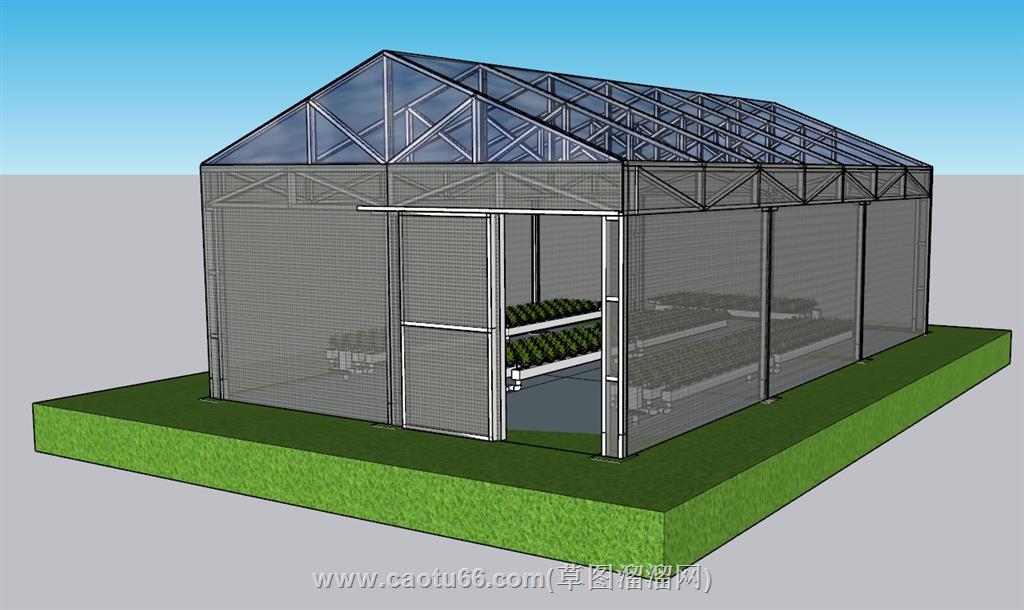 蔬菜大棚阳光棚植物SU模型