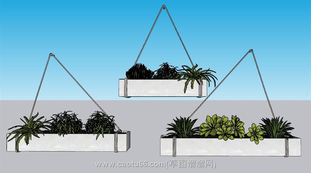 壁挂式植物花箱SU模型