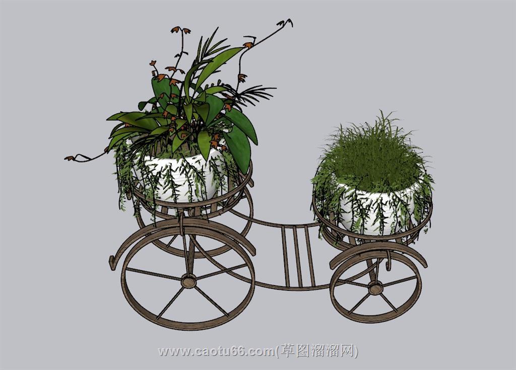 花架花车SU模型