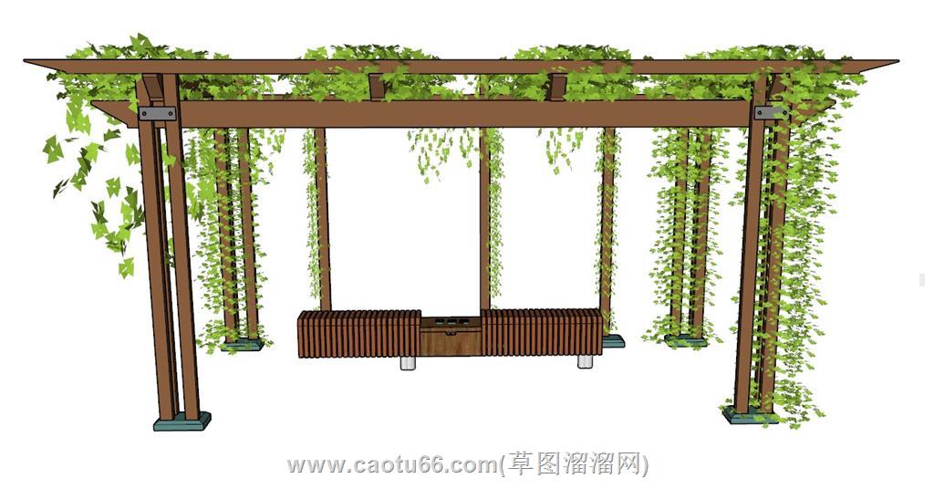 花架植物架爬藤SU模型