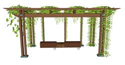 花架植物架爬藤SU模型