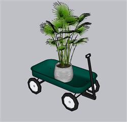 花盆植物运送车SU模型