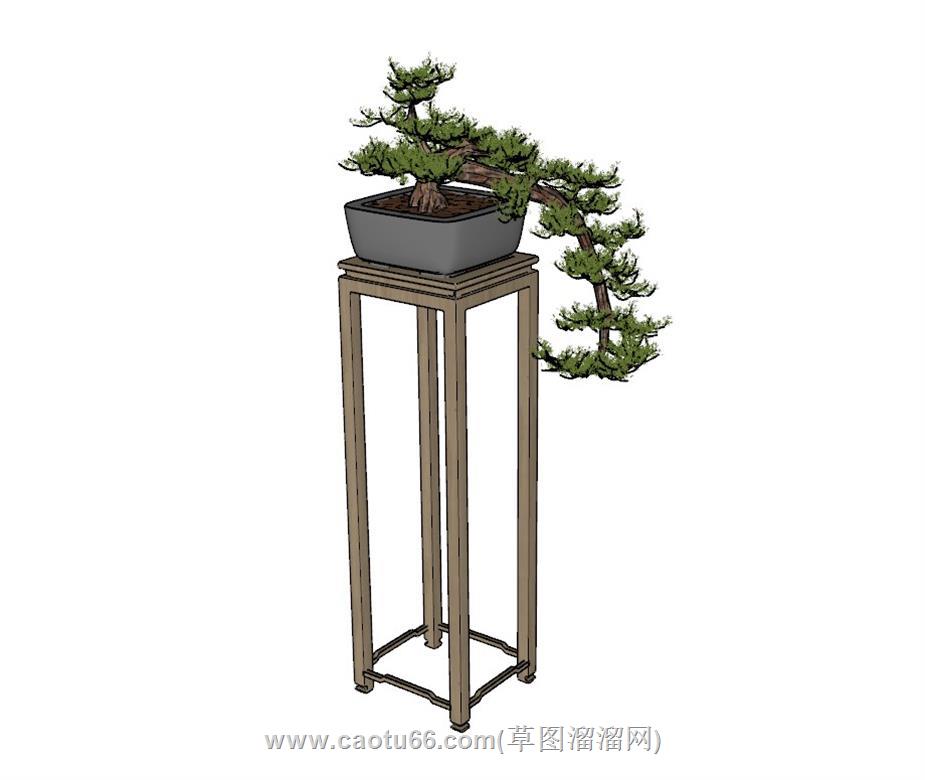 花架盆栽SU模型