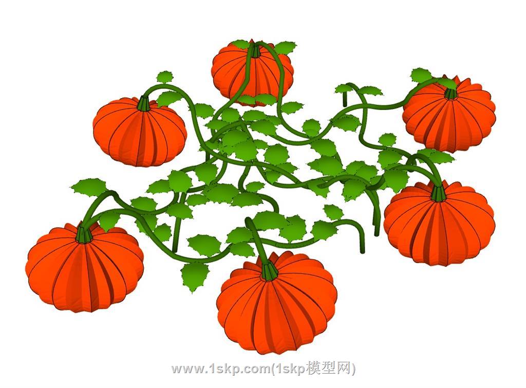 南瓜蔬菜爬藤SU模型