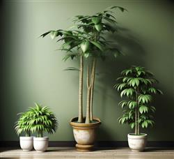 发财树盆景植物SU模型